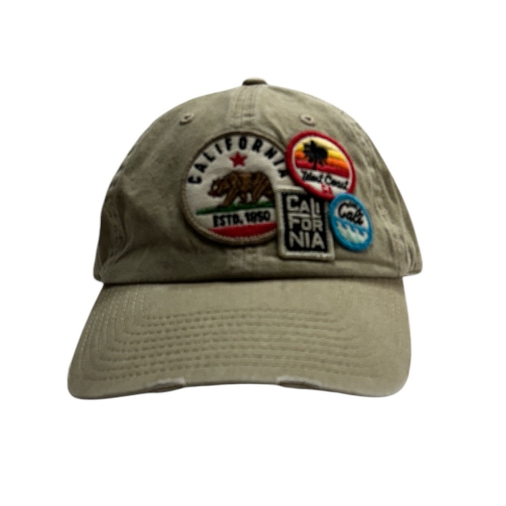 American Needle Inc. California Distressed Patch Iconic Khaki Snapback Cap/Hat